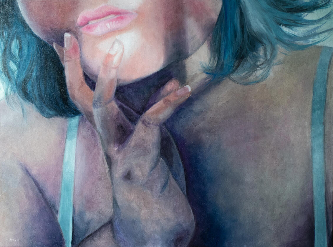 Black and Blue. 2022. Oil Painting. 18” x 24”